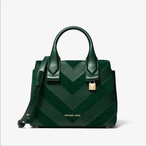 Michael kors small suede & leather satchel